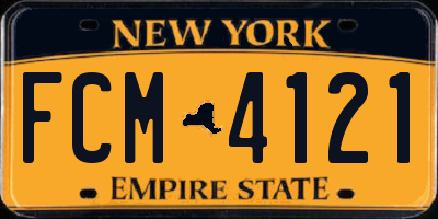 NY license plate FCM4121