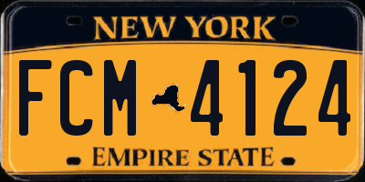 NY license plate FCM4124