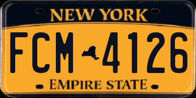 NY license plate FCM4126