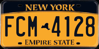 NY license plate FCM4128