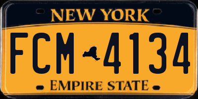 NY license plate FCM4134