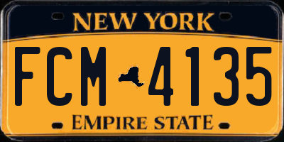 NY license plate FCM4135