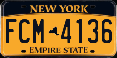 NY license plate FCM4136