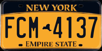 NY license plate FCM4137