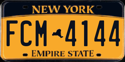 NY license plate FCM4144