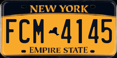 NY license plate FCM4145