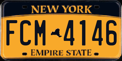 NY license plate FCM4146