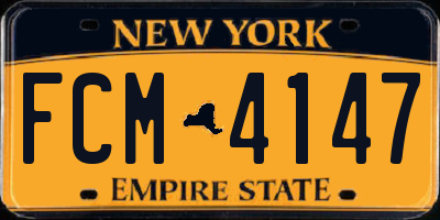 NY license plate FCM4147