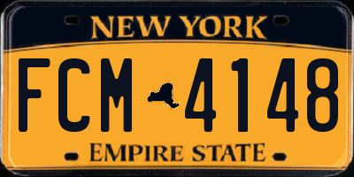 NY license plate FCM4148