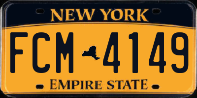 NY license plate FCM4149