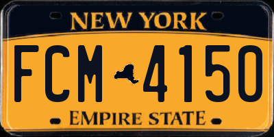 NY license plate FCM4150
