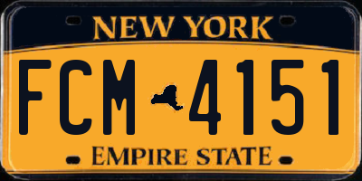 NY license plate FCM4151