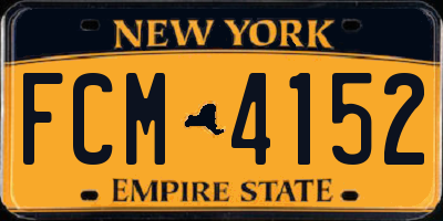 NY license plate FCM4152