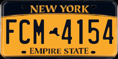 NY license plate FCM4154