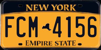 NY license plate FCM4156