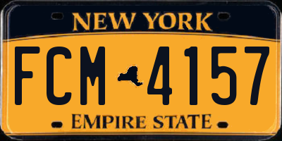 NY license plate FCM4157