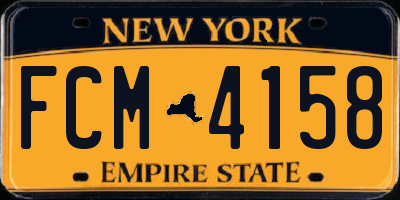 NY license plate FCM4158