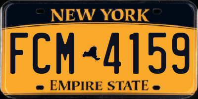 NY license plate FCM4159
