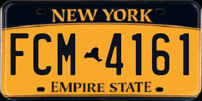 NY license plate FCM4161