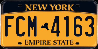 NY license plate FCM4163