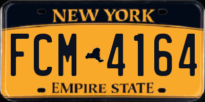 NY license plate FCM4164