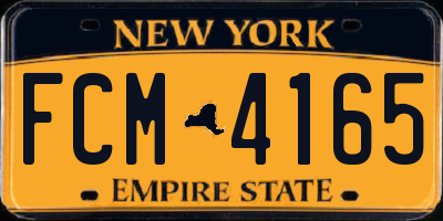 NY license plate FCM4165