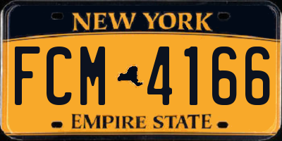 NY license plate FCM4166