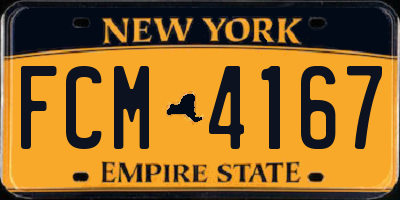 NY license plate FCM4167