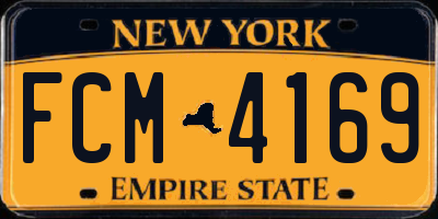 NY license plate FCM4169