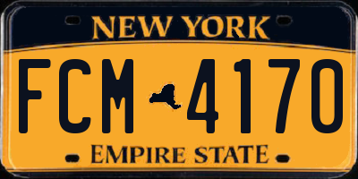 NY license plate FCM4170