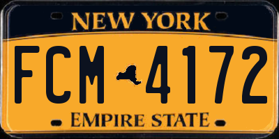 NY license plate FCM4172