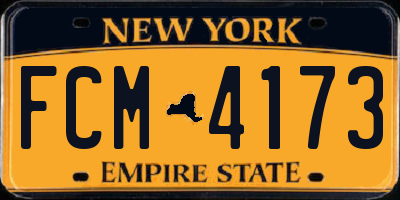 NY license plate FCM4173
