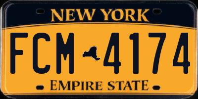 NY license plate FCM4174