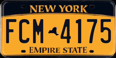 NY license plate FCM4175