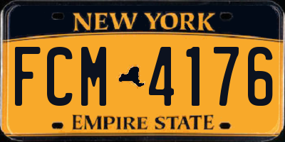 NY license plate FCM4176