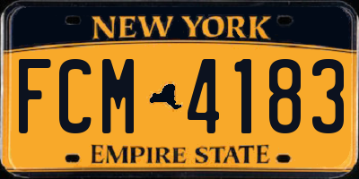 NY license plate FCM4183