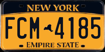 NY license plate FCM4185