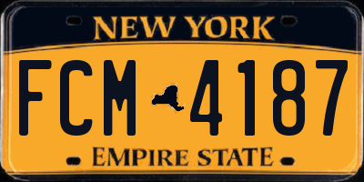 NY license plate FCM4187