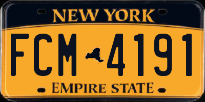 NY license plate FCM4191