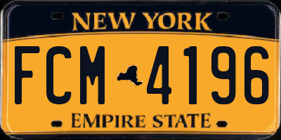 NY license plate FCM4196