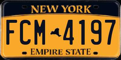 NY license plate FCM4197