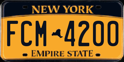 NY license plate FCM4200