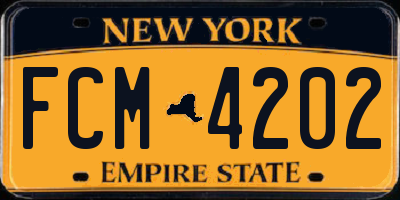 NY license plate FCM4202