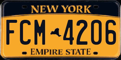 NY license plate FCM4206