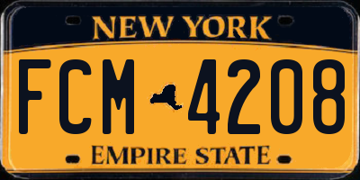 NY license plate FCM4208