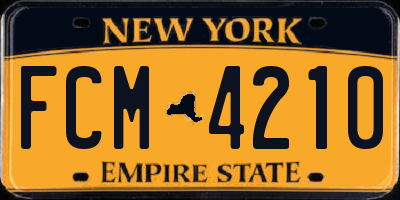 NY license plate FCM4210