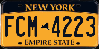 NY license plate FCM4223