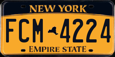 NY license plate FCM4224