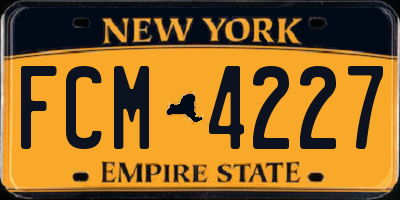 NY license plate FCM4227