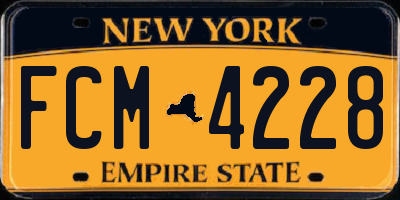 NY license plate FCM4228